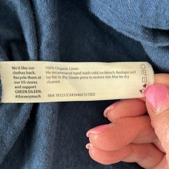 Eileen Fisher Navy Blue Tunic Top - Picture 4 of 7